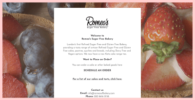 Romeossf Bakery Website